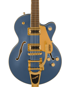 Gretsch G5655TG Electromatic Center Block Jr. Single-Cut Guitar with Bigsby and Gold Hardware, Laurel Fingerboard, Cerulean Smoke