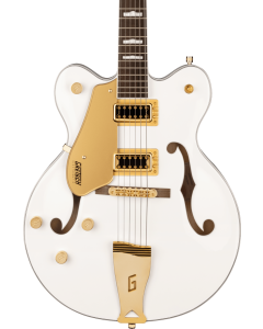 Gretsch G5422GLH Electromatic Classic Hollow Body Double-Cut Guitar with Gold Hardware, Left-Handed, Laurel Fingerboard, Snowcrest White TGF33