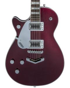 Gretsch G5220LH Electromatic Jet BT Single-Cut Left Handed Electric Guitar with V-Stoptail. Black Walnut FB, Dark Cherry Metallic