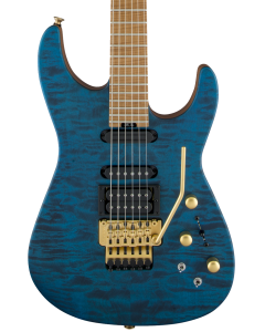 Jackson USA Signature Phil Collen Electric Guitar PC1 Satin Stain, Caramelized Flame Maple Fingerboard, Satin Transparent Blue