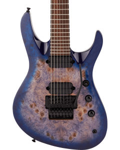 Jackson Pro Series Signature Chris Broderick Soloist Electric Guitar 7P, Laurel Fingerboard, Transparent Blue TGF33