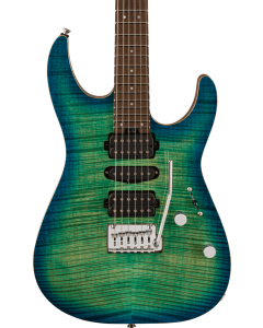Charvel MJ DK24 Electric Guitar. HSH 2PT W Mahogany with Flame Maple, Wenge Fingerboard, Caribbean Burst