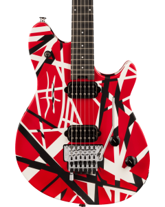 EVH Wolfgang Special Striped Series Electric Guitar. Ebony Fingerboard, Red, Black, and White