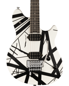 EVH Wolfgang Special Striped Series Electric Guitar. Ebony Fingerboard, Black and White