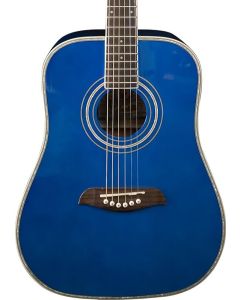Oscar Schmidt OG2TBL Dreadnought Acoustic Guitar. Trans Blue