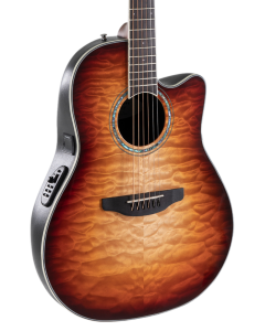 Ovation CS24X-7C Celebrity Series Traditional Plus Mid-Depth Acoustic-Electric Guitar Cognac Burst