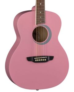 Luna Aurora Borealis 3/4 Acoustic Guitar. Pink