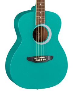 Luna Aurora Borealis 3/4 Acoustic Guitar. Teal