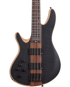 Schecter Charles Berthoud CB-4 Electric Bass. Left Handed See Thru Black Satin