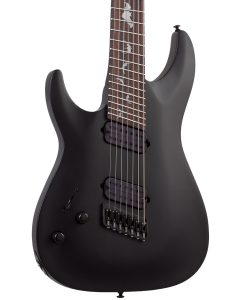 Schecter Damien-7 Multiscale Electric Guitar. Left Handed Satin Black