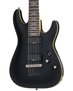 Schecter Demon-7 Electric Guitar. Aged Black Satin
