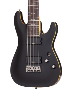 Schecter Demon-8 Electric Guitar. Aged Black Satin