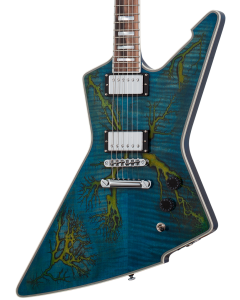 Schecter E-1 Electric Guitar. Electro-Resin Transparent Blue.  TGF33
