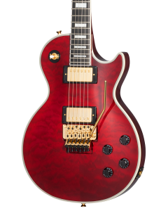 Epiphone Alex Lifeson Les Paul Custom Axcess Quilt Electric Guitar Ruby