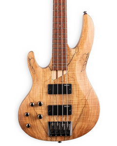 ESP LTD B-204SM Electric Bass. Left Handed Spalted Maple Natural Satin