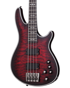 Schecter Hellraiser Extreme-4 Electric Bass. Crimson Red Burst Satin (CRBS)