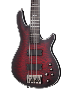 Schecter Hellraiser Extreme-5 Electric Bass. Crimson Red Burst Satin (CRBS)