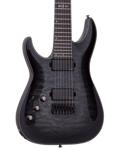 Schecter Hellraiser Hybrid C-7 Electric Guitar. Left Handed Trans Black Burst