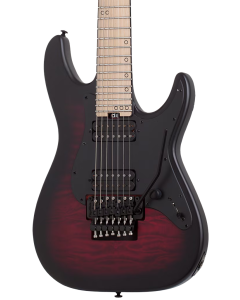 Schecter Miles Dimitri Baker-7 FR Electric Guitar. Crimson Red Burst Satin