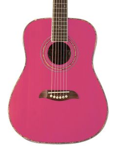 Oscar Schmidt OGHSP 1/2 Size Dreadnought Acoustic Guitar. Pink
