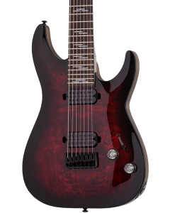 Schecter Omen Elite-7 Electric Guitar. Black Cherry Burst