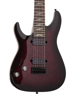 Schecter Omen Elite-7 Electric Guitar. Left Handed Black Cherry Burst