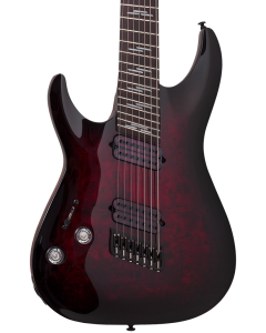 Schecter Omen Elite-7 MS Electric Guitar. Left Handed Black Cherry Burst