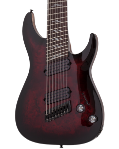 Schecter Omen Elite-8 Multiscale Electric Guitar. Black Cherry Burst