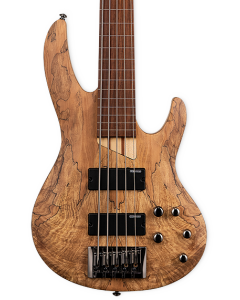 ESP LTD B-205SM 5 String Fretless Bass. Spalted Maple Natural Satin