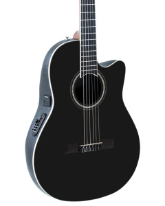 Ovation CS24C Celebrity Series Traditional Nylon-String Classical Mid-Depth Acoustic-Electric Guitar Black