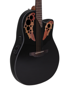 Ovation CE44 Celebrity Series Elite Mid-Depth Acoustic-Electric Guitar Black