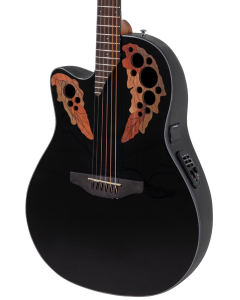 Ovation CE44L Celebrity Series Elite Left-Handed Mid-Depth Acoustic-Electric Guitar Black