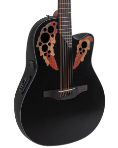 Ovation CE4412-5-G Celebrity Series Elite 12-String Mid-Depth Acoustic-Electric Guitar Black