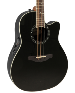 Ovation 2771AX Pro Series Standard Balladeer Deep Contour Acoustic-Electric Guitar Black