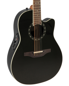 Ovation 2751AX-5-G Pro Series Standard Balladeer 12-String Deep Contour Acoustic-Electric Guitar Black