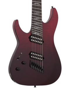 Schecter Reaper-7 Elite Multiscale Electric Guitar. Left Handed Blood Burst