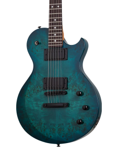 Schecter Solo-II Standard Electric Guitar. Ocean Blue Burst Burl