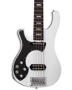 Schecter Stargazer-5 Electric Bass Guitar. Left Handed Gloss White