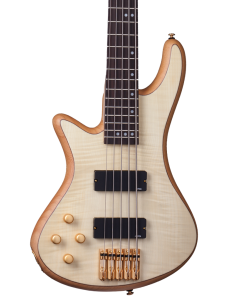 Schecter Stiletto Custom-5 Electric Bass. Left Handed Natural Satin