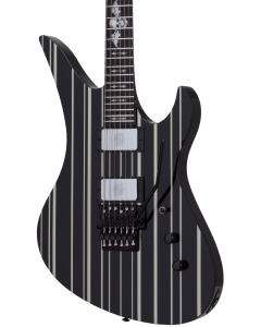 Schecter Synyster Custom Electric Guitar. Gloss Black w/ Silver Pin Stripes