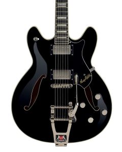 Hagstrom TREVIDLX-BLK Tremar Viking Deluxe Electric Guitar. Black