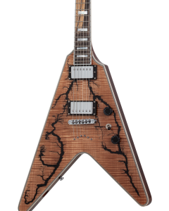 Schecter V-1 Electric Guitar. Electro-Resin Gloss Natural
