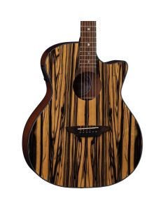 Luna GYP E BWE Gypsy Exotic Acoustic Electric Guitar. Exotic Black/White Ebony