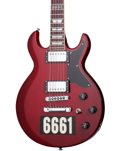 Schecter Zacky Vengeance Custom Reissue Electric Guitar. See Thru Cherry with 6661 Graphic
