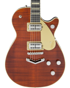 Gretsch G6228FM Players Edition Jet BT with V-Stoptail Electric Guitar. Flame Maple, Ebony FB, Bourbon Stain