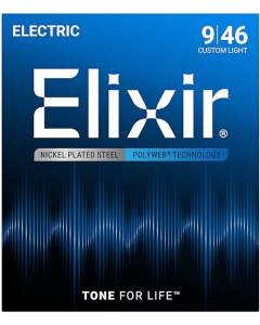 Elixir 12025 Nickel Plated Steel Electric Strings with PLOYWEB Coating Custom Light 9-46