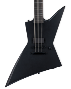 ESP LTD EX-7 Baritone Black Metal 7 String Electric Guitar. Black Satin