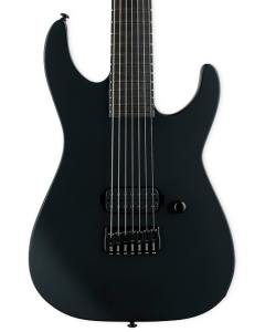 ESP LTD M-7HT Baritone Black Metal 7 String Electric Guitar. Black Satin