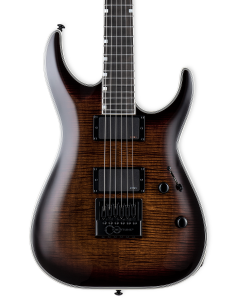 ESP LTD MH-1000 Evertune Electric Guitar. Flame Maple Dark Brown Sunburst