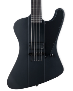 ESP LTD PHOENIX-7 Black Metal Baritone 7 String Electric Guitar. Black Satin